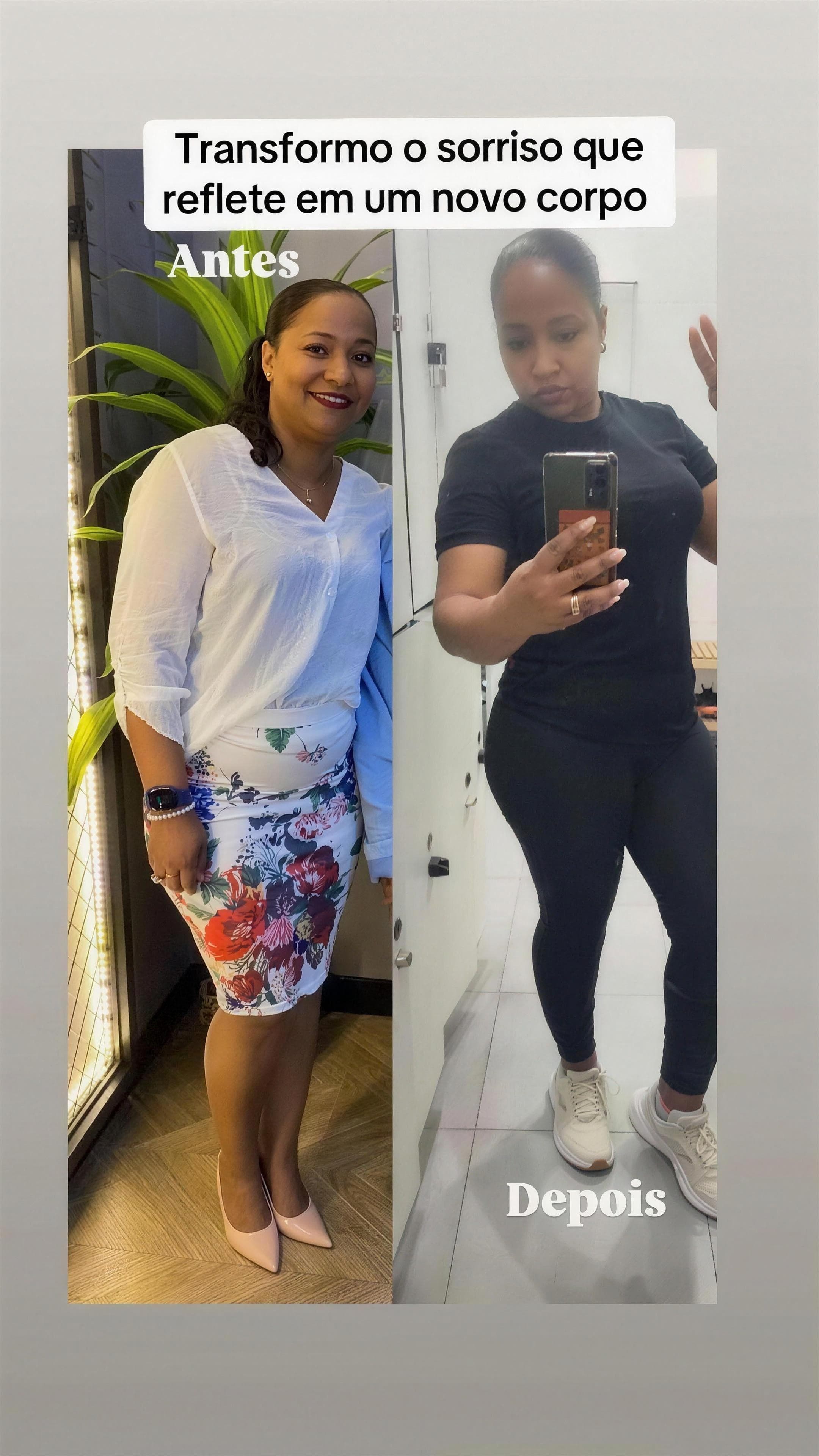 Resultado de aluna — antes e depois do acompanhamento