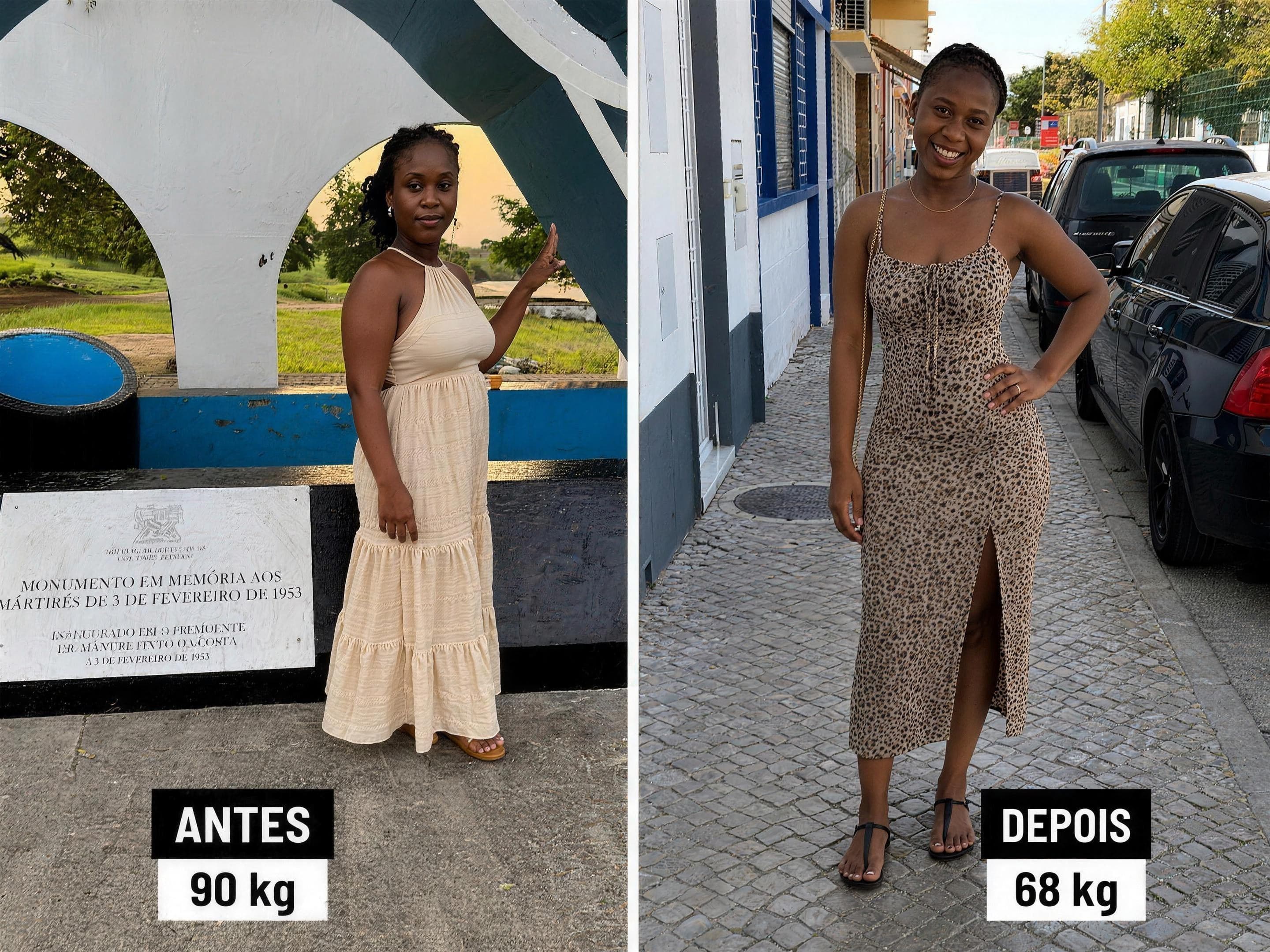 Resultado de aluna — antes e depois do acompanhamento