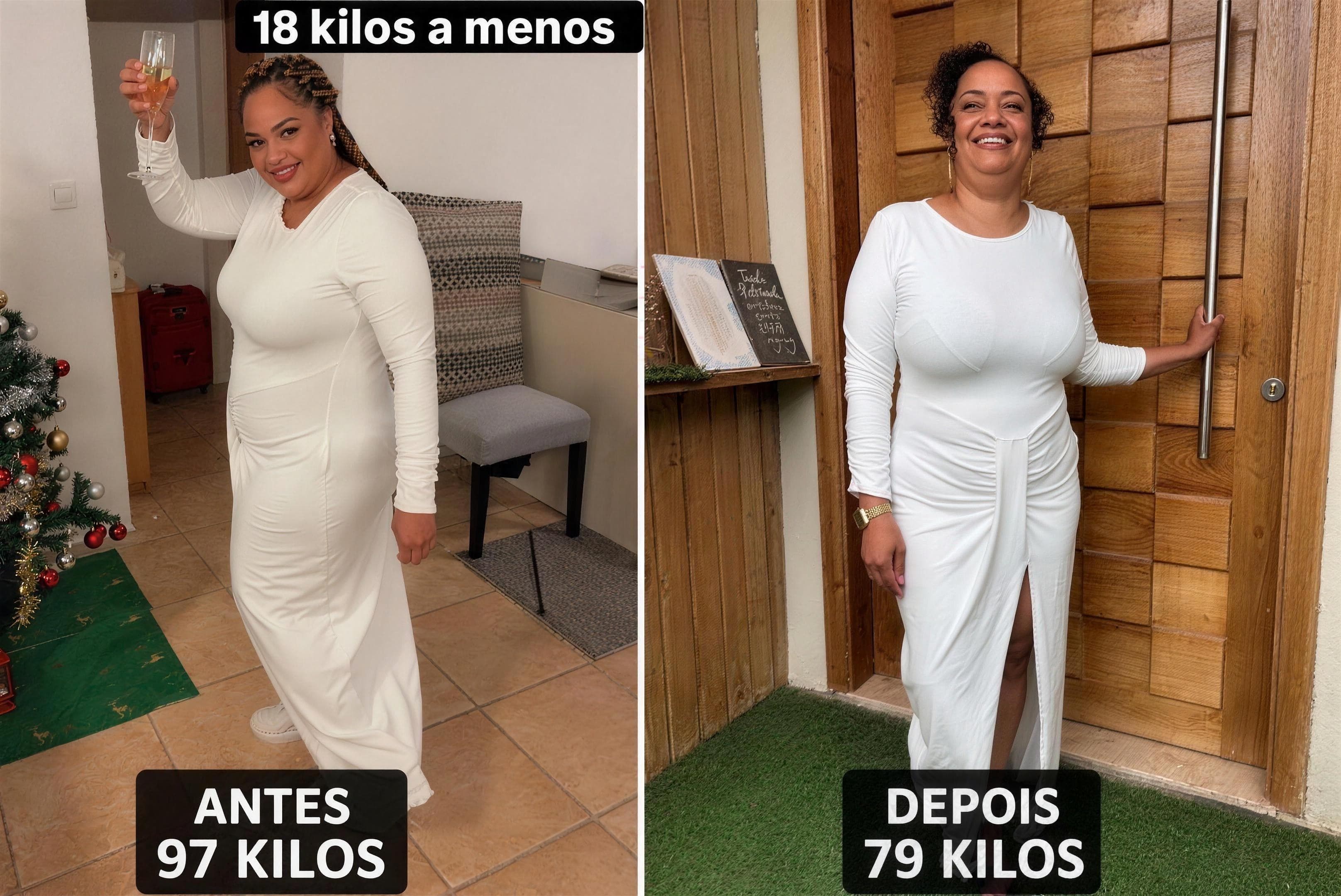 Resultado de aluna — antes e depois do acompanhamento